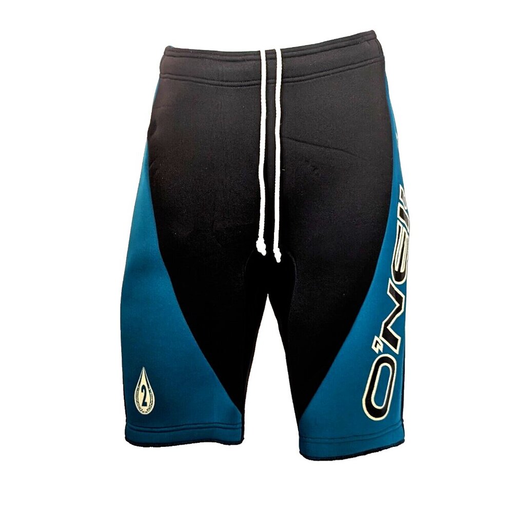 O'NEILL NEOPRENE diving wetsuit scuba SHORTS Sz L or 27-28W 2MM Drawstring LOGO